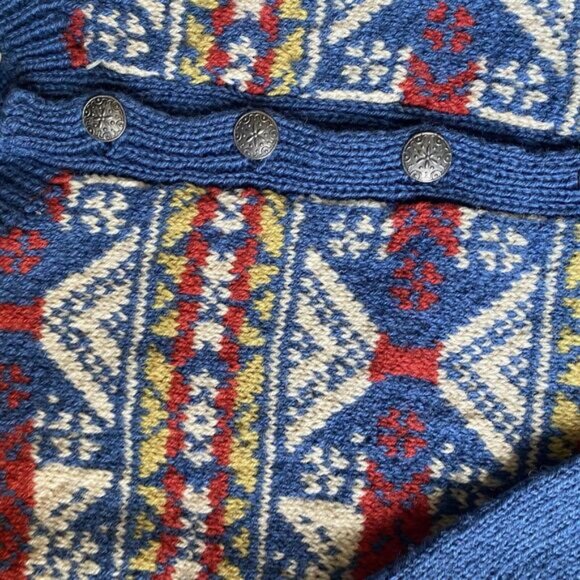 Handmade in Norway vintage Fair Isle 100% virgin Wool cardigan - Picture 8 of 9